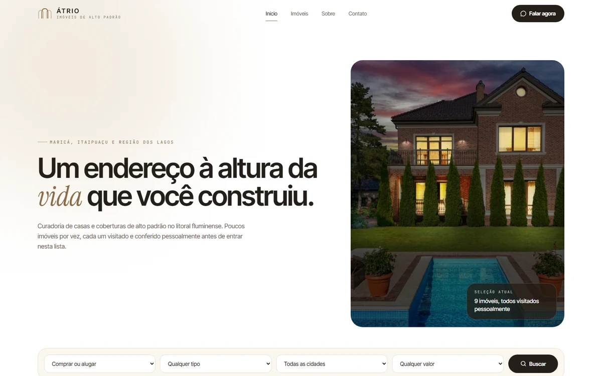 Site da Átrio Imóveis