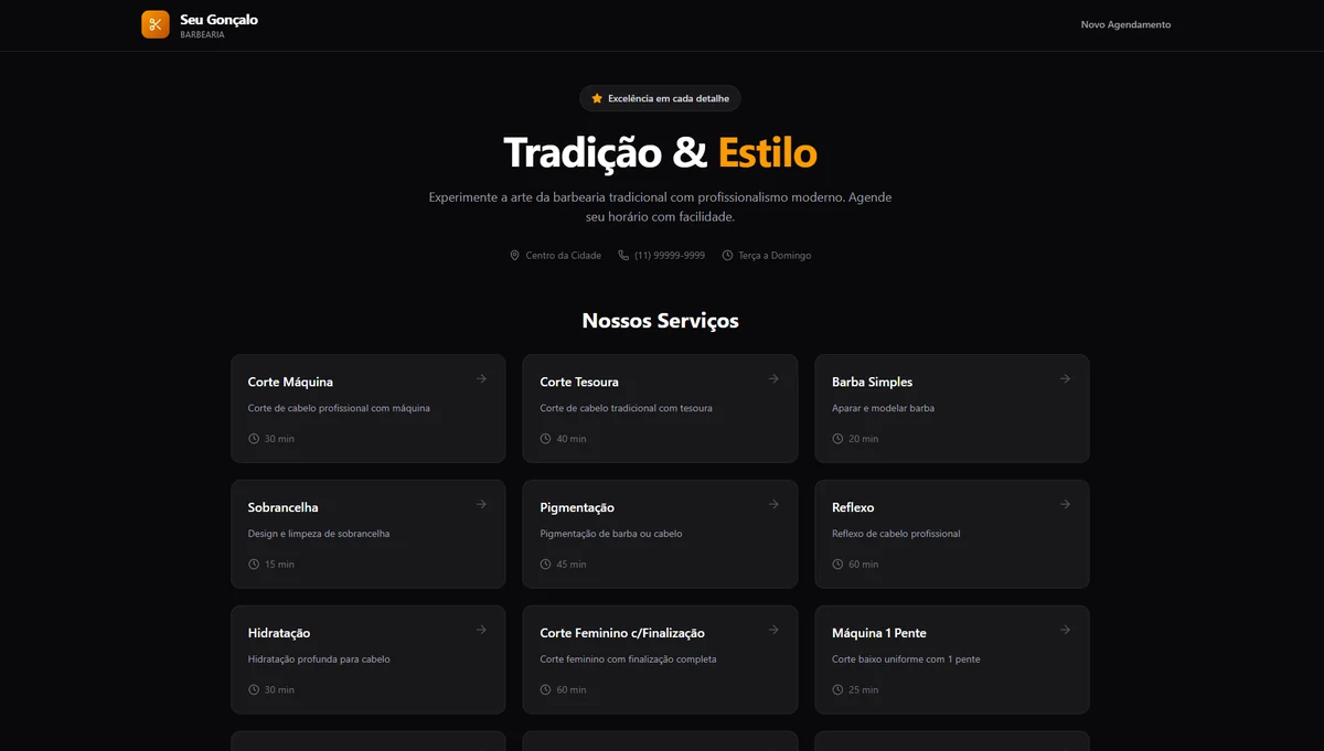 Site da barbearia Seu Gonçalo